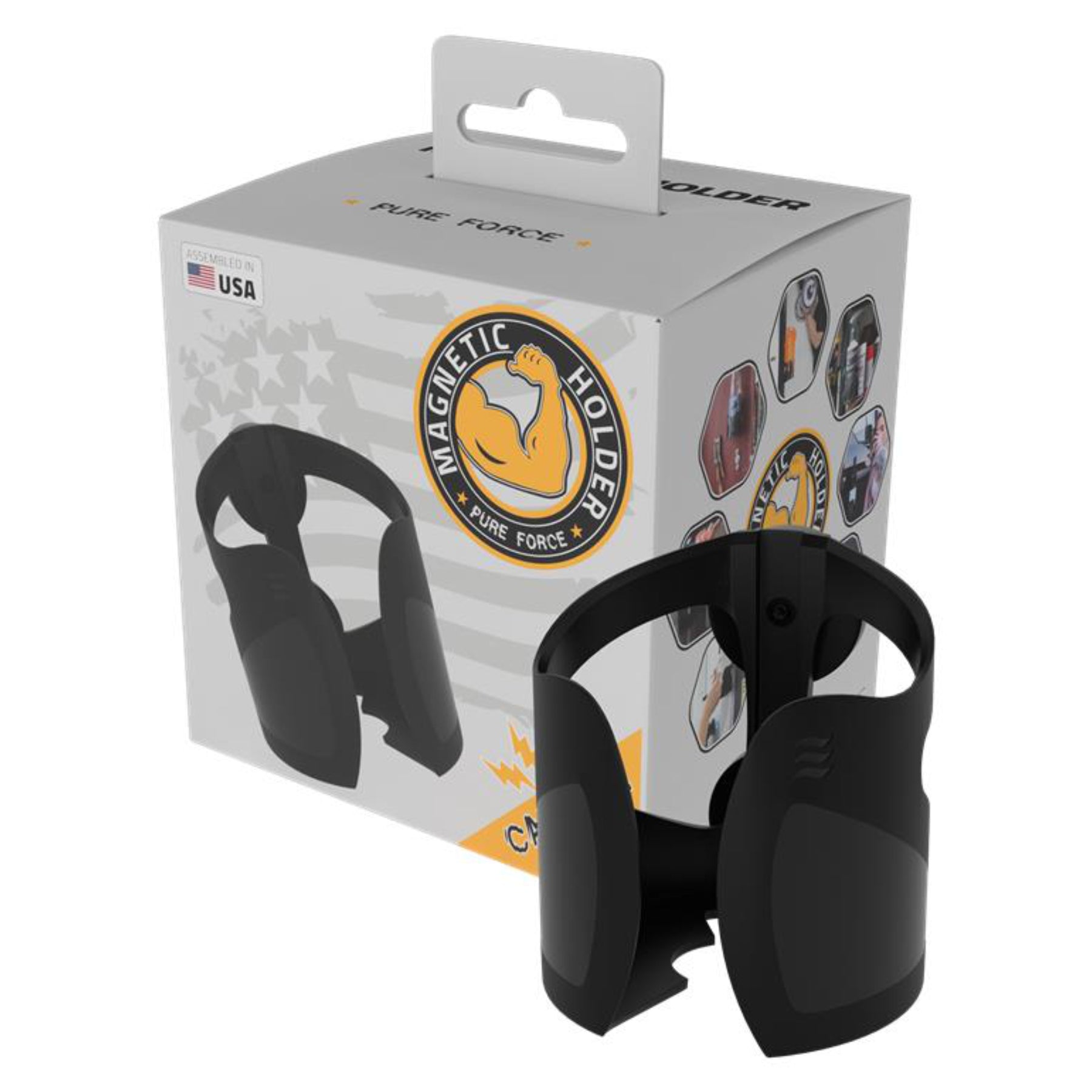 Magnetic Cup Holder - PURE FORCE + Stainless Steel Adhesion Pad in marshmallow